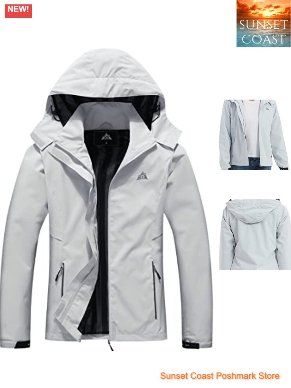Waterproof Rain Jacket Hooded Softshell Windbreaker Hiking Outdoor